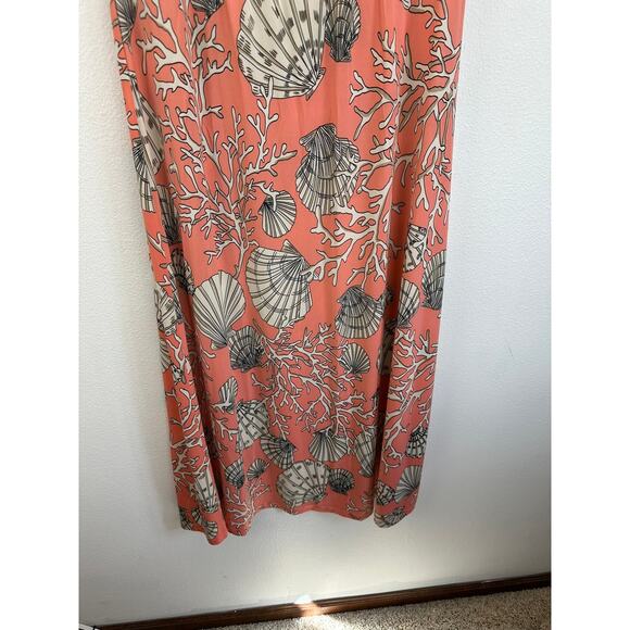 NWT Boston Proper Strapless Maxi Dress Coral Shells Blouson Large - Picture 5 of 12